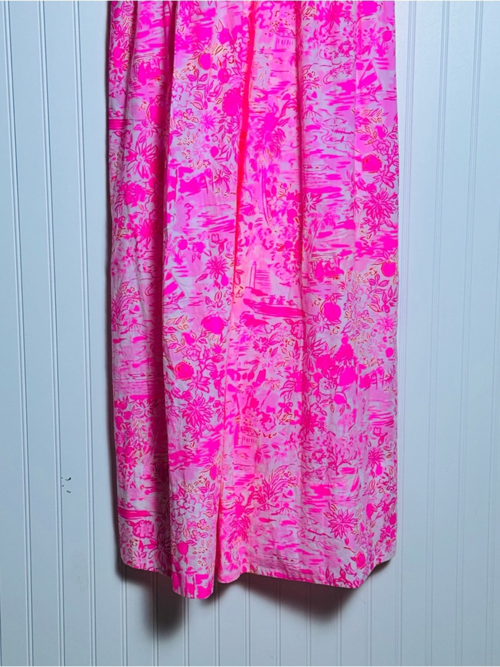 Lilly Pulitzer Azora Cotton Midi Dress Size 12 Peony Pink Seaside Scene print - Picture 8 of 14